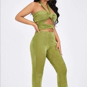 Green jumpsuit